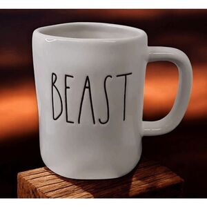 Rae Dunn BEAST Coffee Mug Artisan Collection White Cup